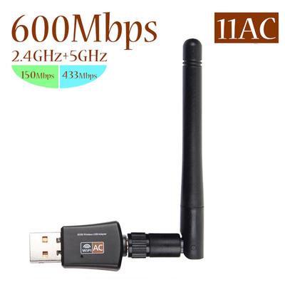 Adattatore USB WiFi 600 Mbit/s Doppio Band Wireless Adapter Dongle 2,4/5,0 GHz