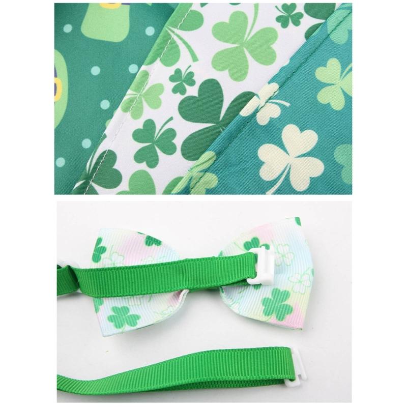Dog Top Hat Collar Holiday Shamrocks for Small Medium Girl Dogs Cats Dog Collar Necklaces Kerchief Costumes