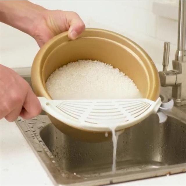 Silicone Kitchen Strainer Clip Pan Drain Rack Bowl Funnel Rice Pasta Vegetable Washing Colander Draining Excess Liquid Univers