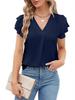 2025 Women's V-neck Polyester Short-sleeve T-shirt - 14 Colors, Casual Versatile Base Layer for Winter.