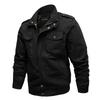 Men's Casual Solid Color Jacket Zipper Pocket Stand Collar