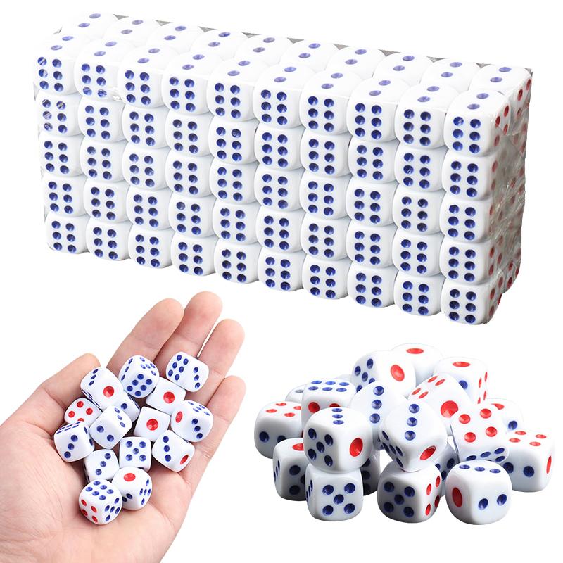 10/20/30/40PCS White Background Red Blue Dots Dice 10mm Size Classic Game Props Bar Party Gathering Supplies Board Game Dice ZYF