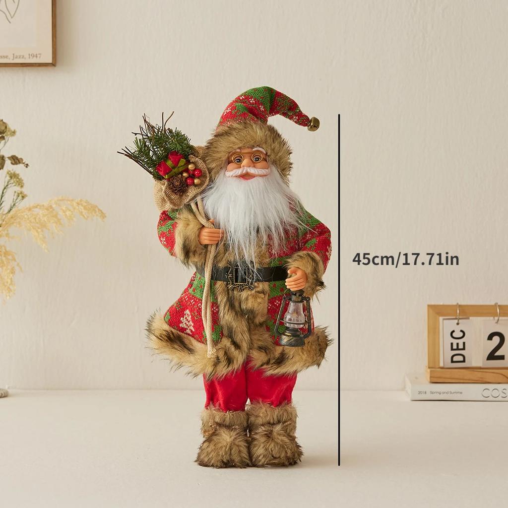 New blue Santa Claus doll doll Christmas decoration standing Santa Claus decorative ornament gift