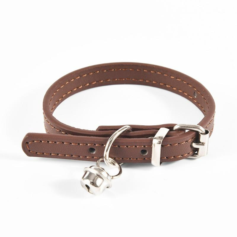 Pet Collar Large Dog Chain Waterproof and Wear-resistant Dog Cat Collar PU Leather Medium and Small Dog Bell Collar