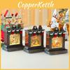 Music Fireplace Ornament Box With Snowman And Reindeer Christmas Gift Decor