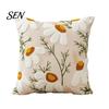 Floral Pattern Throw Pillow Shams Farmhouse Cushion Cover, 3D Flower Embroidery Decorative Light Luxury Bed Covers Case for Living Room Couch