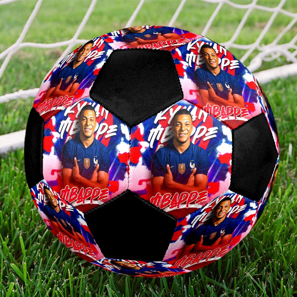 1PC Vintage Mbappé Moments Size 5 Soccer Ball PrahaIndoor Soccer Ball Colorful All Ages Machine Stitched PVC Competition Ready Durable High-Bounce