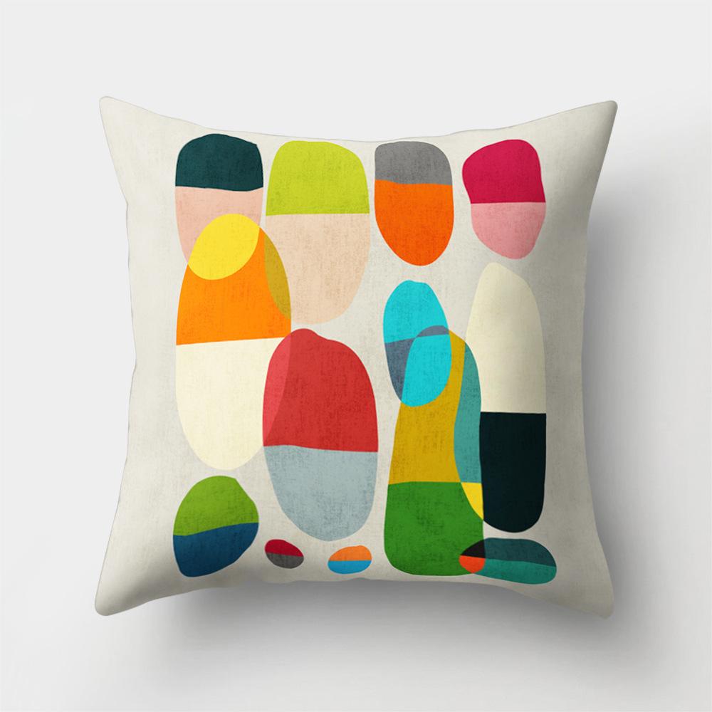 Car Waist Pillow Sofa Pillow Case Cartoon Sunrise Pattern Car Cushion Yiwu Pillow
