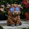 Weatherproof Resin Winking Animal Solar Light Garden Sculpture Winking Animal Light Statue for Yard Porch Balcony Ornament