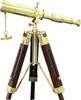 Brass Telescope With Wooden Tripod Stand Maritime Nautical Vintage Desk Décor