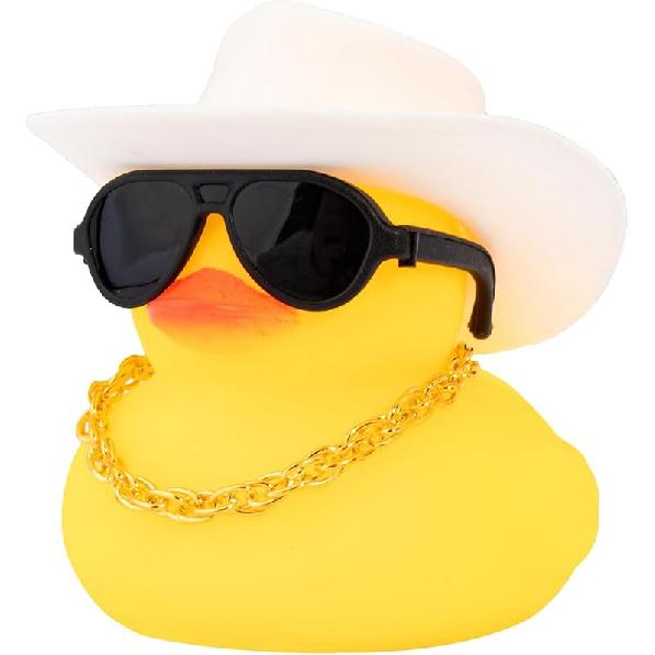 Wonuu Rubber Duck Car Ornaments Yellow Duck Car Dashboard Decorations with Propeller Helmet for Christmas Decor and Home Decorations for Adults