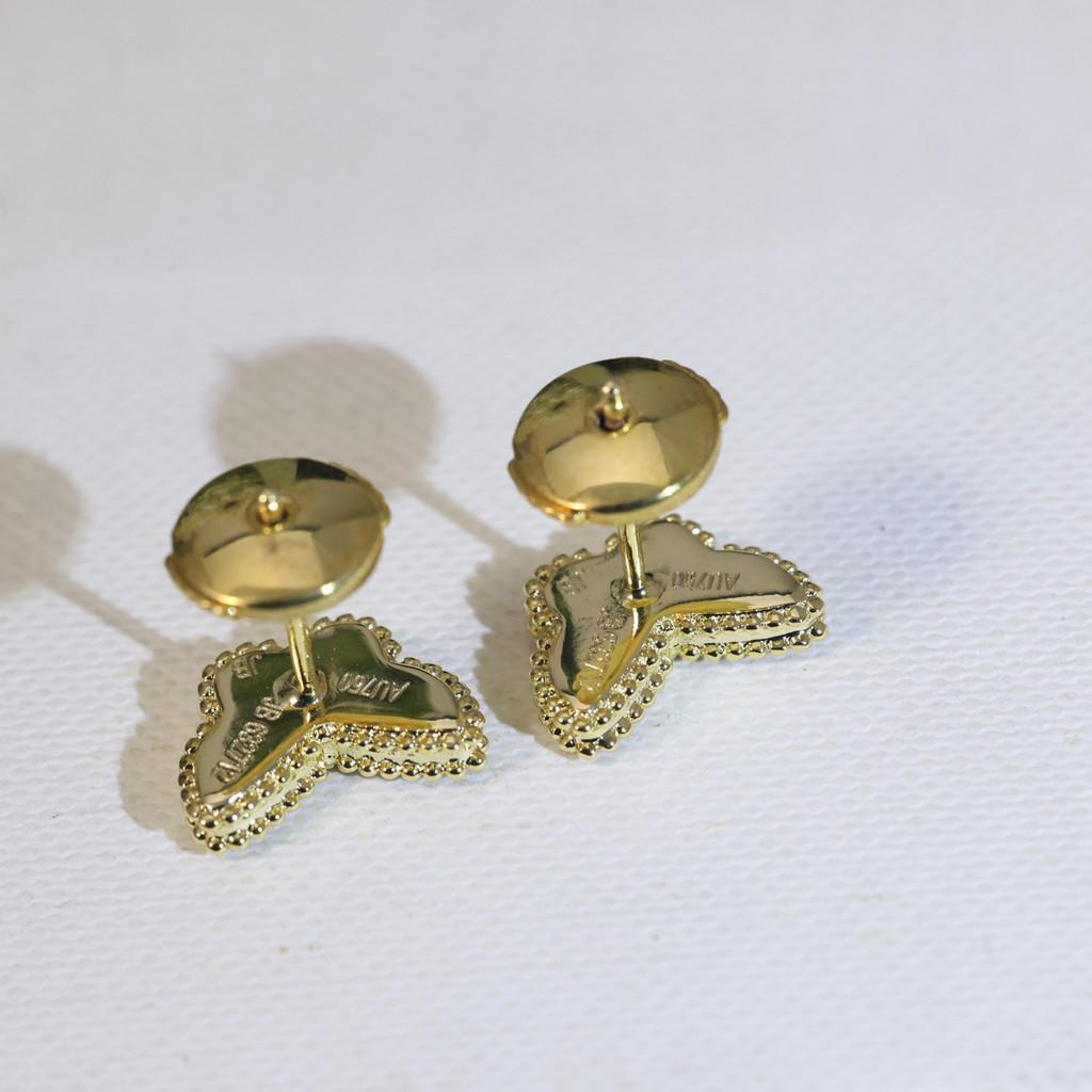 Clover Butterfly Earrings Paired with Flying Saucer Earplugs  Finely Crafted High Version, Anti Allergic Gift Jewelry