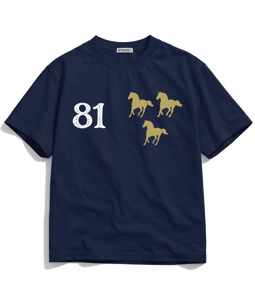 NP STUDIO 81 Logo Oversized Short Sleeve T-Shirt [ Navy ]
