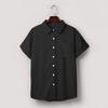 Women's Fashionable Casual Pocket Short-sleeved Collared Shirt Top