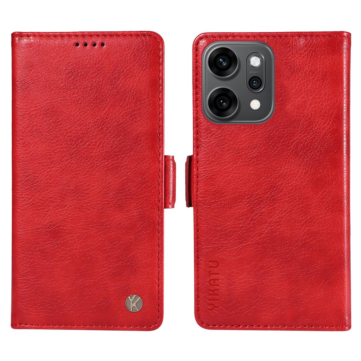 

For Oppo Reno14 Pro 5G (China)/Oppo Reno14 Pro 5G (Global) Case YIKATU YK-007 Litchi Texture PU Leather Wallet Phone Cover Red