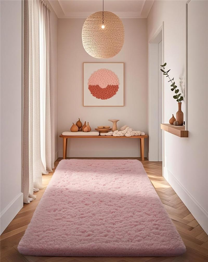 Zottelteppiche zur Wohnzimmeraufwertung Rutschfester Rechteckiger Gemütlicher Teppich, Indoor-Bodenbelag für Kinder Jungen Mädchen Schlafsaal Schlafzimmer Spielzimmer Ästhetisch
