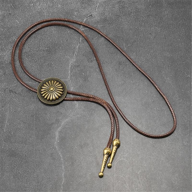 Stylish PU Leather Wax Rope Necklace Lightweight Bolo Tie Necktie Unisex Design For Everyday Casual Or Prom Occasion