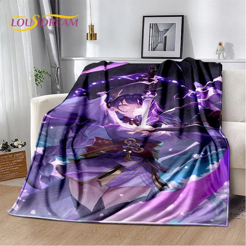 Genshin Impact Cartoon Game Soft Plush Blanket,Flannel Blanket Throw Blanket for Living Room Bedroom Bed Sofa Picnic Cover Kids