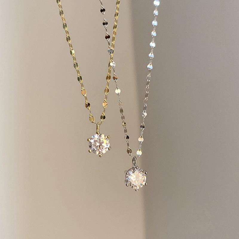 Retro Korean Style Rhinestone Clavicle Necklace for Women - Trendy, Simple, & Fashionable Jewelry