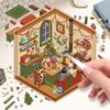 3D Christmas Cat Cabin Scenery Stickers - DIY Miniature Collage & Decompression Fun