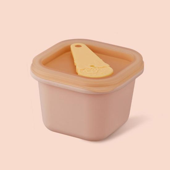 Ice Cube Mold with Handle Sealed Lid Easy Release Food Grade Silicone Ice Cube Mold Baby Food Supplement Freezer Tray