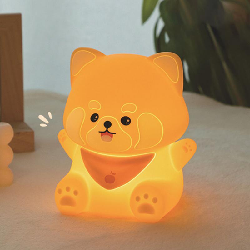 Silicone Night Light For Kids Safe Adjustable Cute Lamp With Raccoon Design Home Decor Products Novelty Lighting For Travel