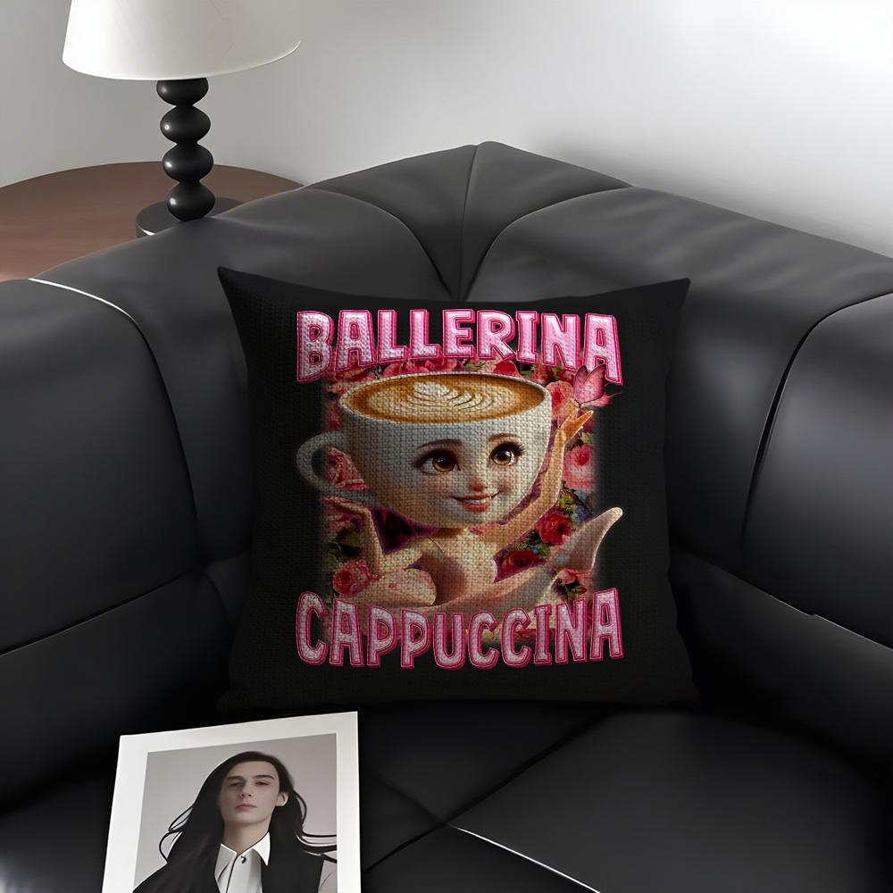 ITALlAN Brainrot Fashion Cushion Cover Natural Linen Organic Fabric DoubleSided Printing Sofa Home Decor Gift Pillow Case