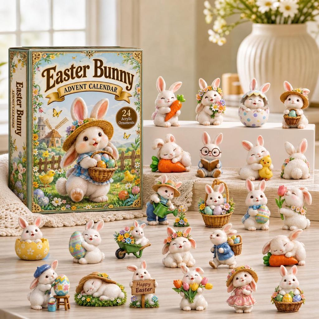 Christmas Advent Calendar for Kids with Garden and Colorful Egg Decorations