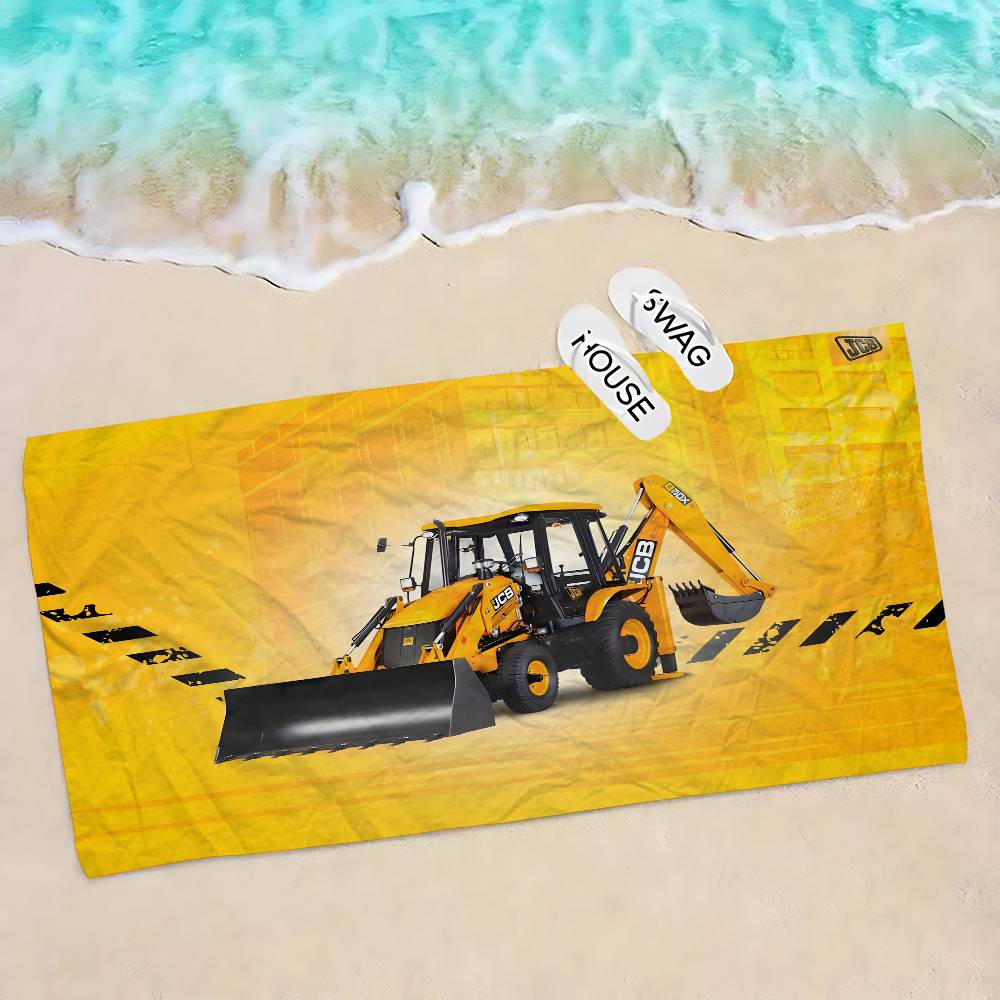 Bagger J-JCB Logo Anime Strand Handtuch Weiches Saugfähiges Waschlappen Kindergeschenke für Kinder Reisen Camping Fitnessstudio