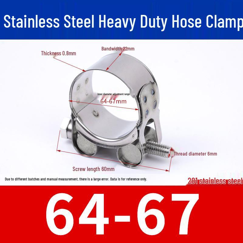 304 Stainless Steel European-Style Heavy-Duty Worm Drive Hose Clamp