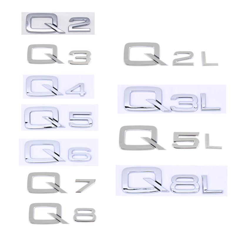 Q3 Q4 Q7 Q8 Q2L Q5L letter LOGO car sticker for Hot Q6 Q8L series displacement label rear boot trunk refit accessories decorate