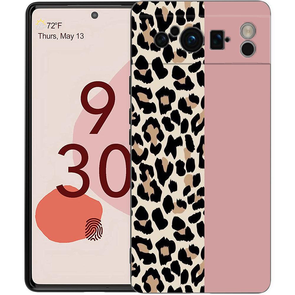 Leopard Cheetah print Phone Case For Google Pixel 8 7 6 Pro 8A 6A 7A 5G Soft Silicone Shockproof TPU Black Cover Fundas