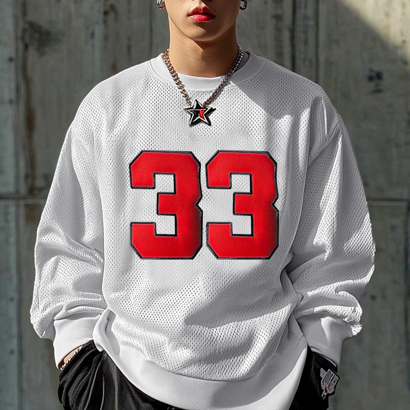 

INCERUN Чоловічі прозорі футболки з круглим вирізом і літерним принтом XL білий