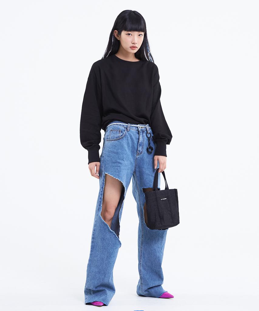 C Wear By The Genius Denim Tote Bag Mini Black