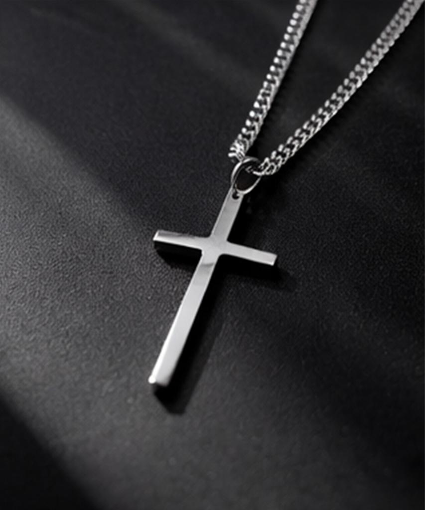 Pfefferwürzung Chirurgenstahl Wesentlich Kreuz Kette Halskette Silber