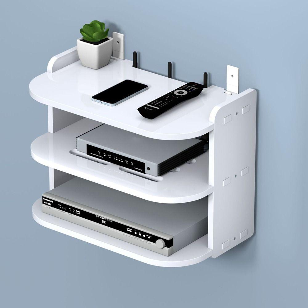 Strong Load-Bearing 2 Layer Wall Shelf 2/3 Layers WiFi Router Storage Holder Bedroom