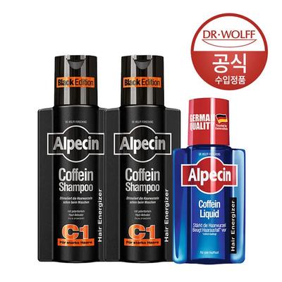 Alpecin Koffein Shampoo C1 Black Edition 250ml x2 + Alpecin Koffein Liquid 200ml