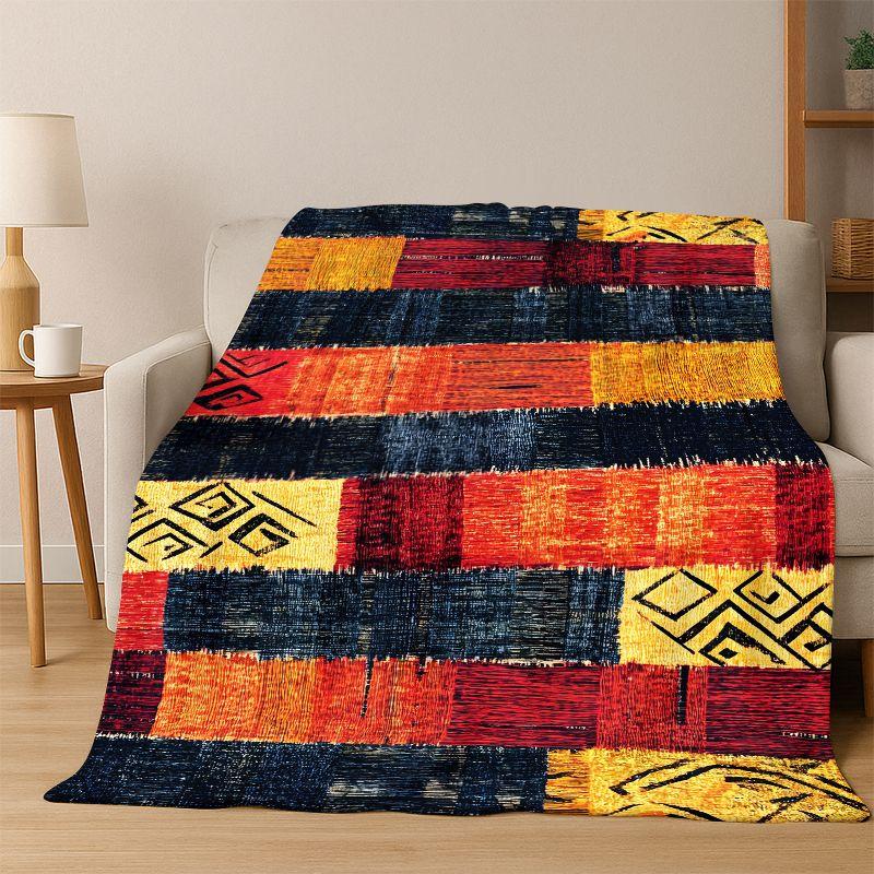 Äthiopien Blumen Gewebte Kunstkorb Mandala Flanell Decke Weiche Warme Überwurfdecke für Schlafzimmer Wohnzimmer Bett Reise Camping