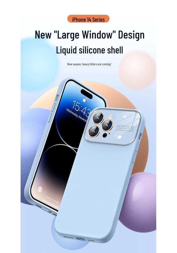 iPhone 17 Liquid Silicone Drop-proof Case for Apple 16 Pro Max, Full Coverage Protective Case with Large Window
