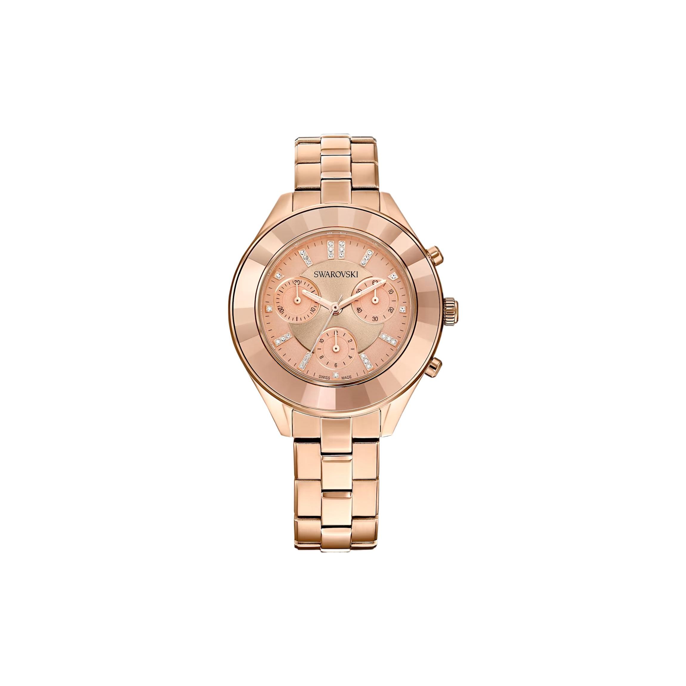 Swarovski Octea Lux Watch Quartz Movement Metal Strap Gold Dial Women watches 5610469 Rose Gold Strap