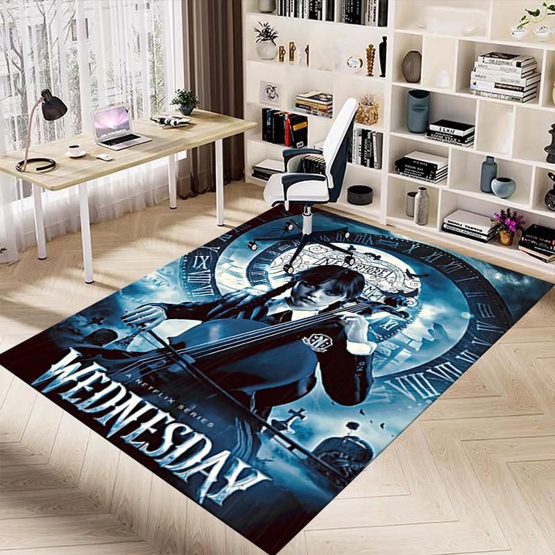 1pc Wednesday Addams Family Carpet for Playroom Bedroom Living Room Sofa Home Decor,kids Game Area Rug Non-slip Floor Mat Y82668