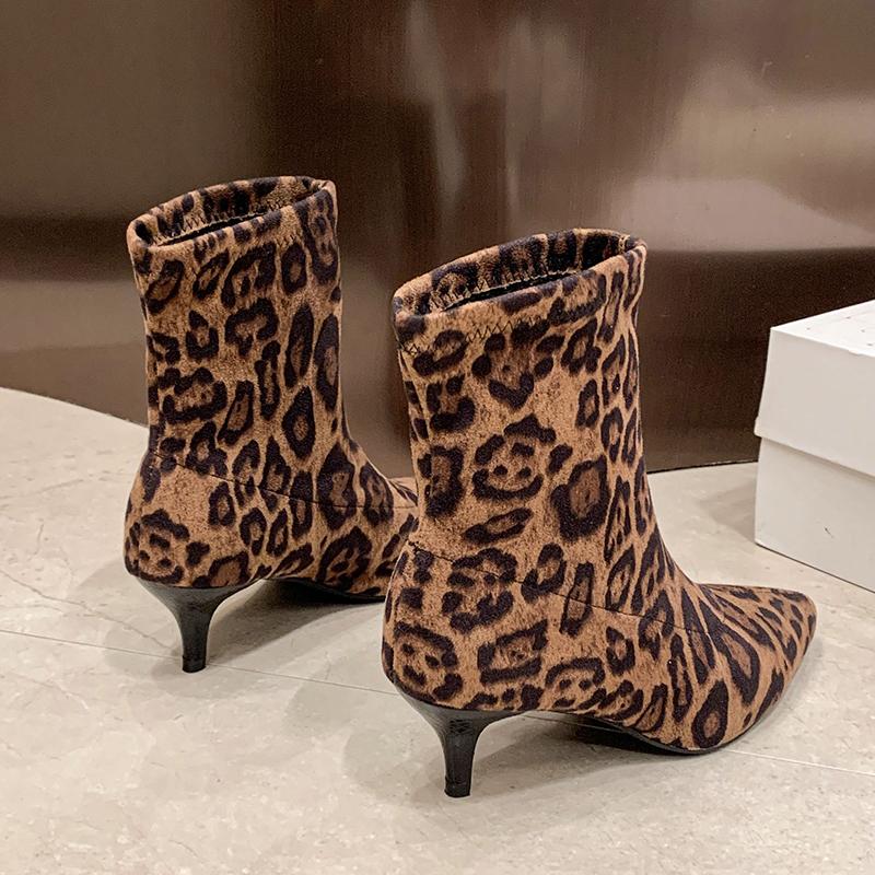 Elastic Boots Women 2025 Winter Sexy Pointed Toe High Heel Party Boots Fashion Slip On Nightclub Booties