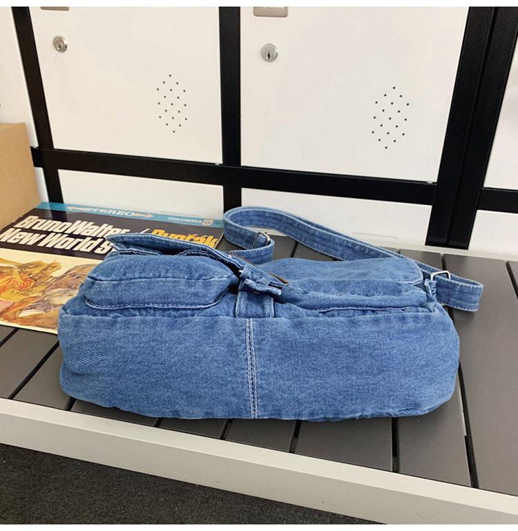 2023 Summer Hong Kong Style Versatile Denim Crossbody Bag for Women - Japanese & Korean Student Fashion
