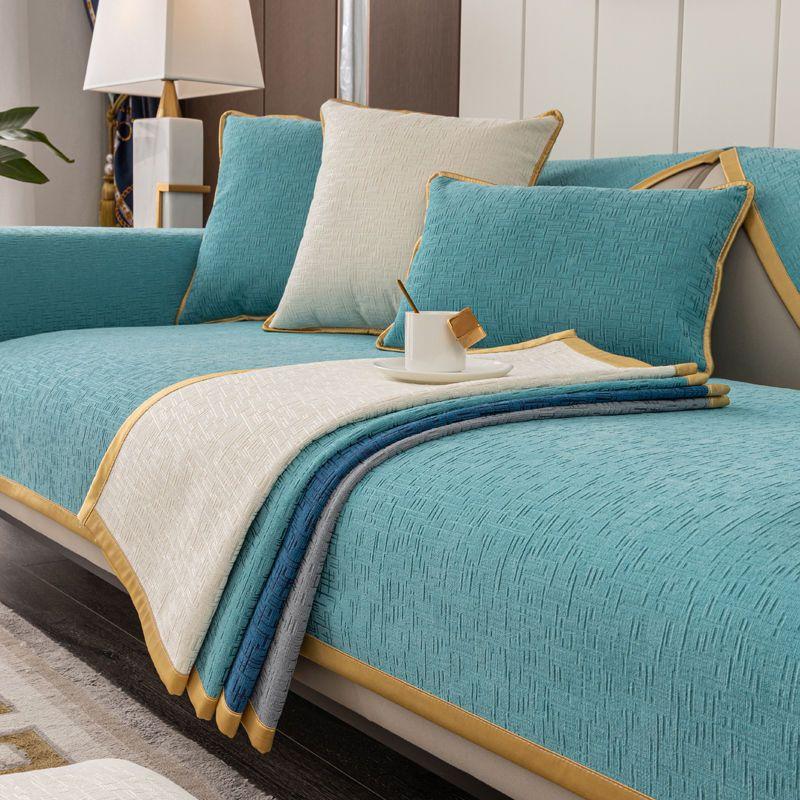 New Chinese Style Chenille Sofa Cushion, High-end Light Luxury, Simple Sofa Cushion, Four-season Universal Anti-slip Sofa Towel