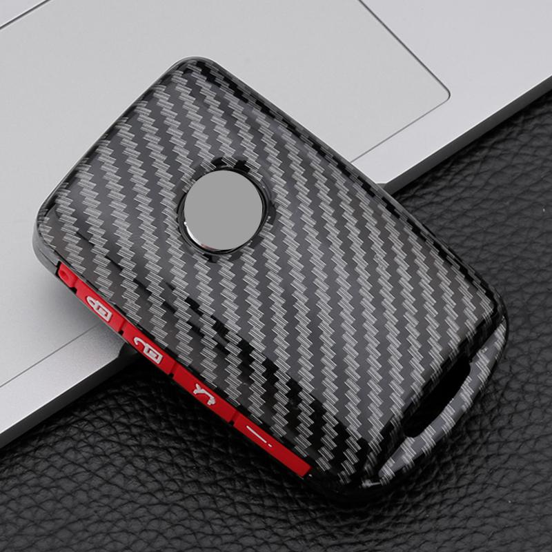 Carbon Fiber Silicon Car Key Cover Case For Mazda 3 Alexa Cx4 Cx5 Cx8   Auto Remote Smart Protective Shell Accessories