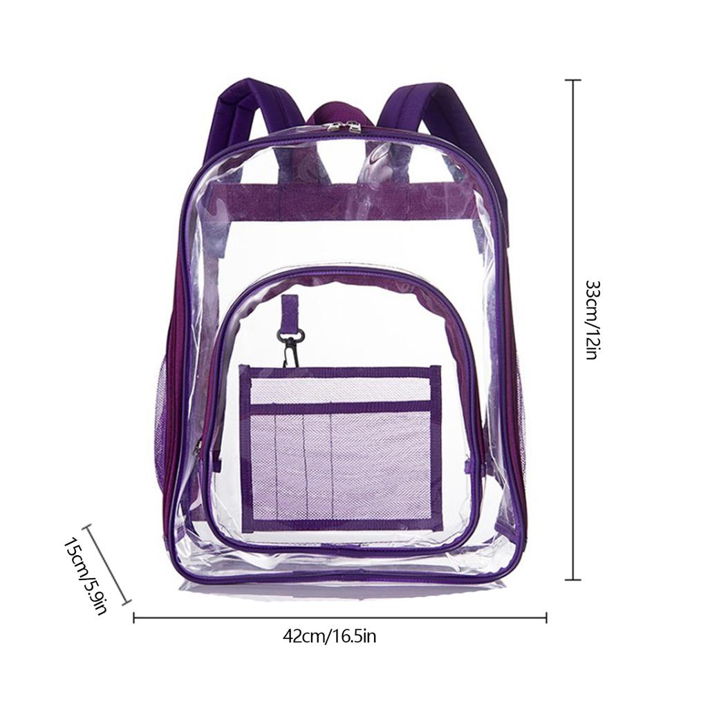 17" Transparenter Rucksack Wasserabweisend Transparenter Rucksack Strapazierfähig Durchsichtiger Rucksack Große Kapazität Buchertasche Schultasche