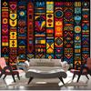 Bohemian Stammes-Wandteppich Polyester Ethnische Geometrische Kunst Dekoration für Wohnzimmer Schlafzimmer Hauswand Textildruck Abstrakt