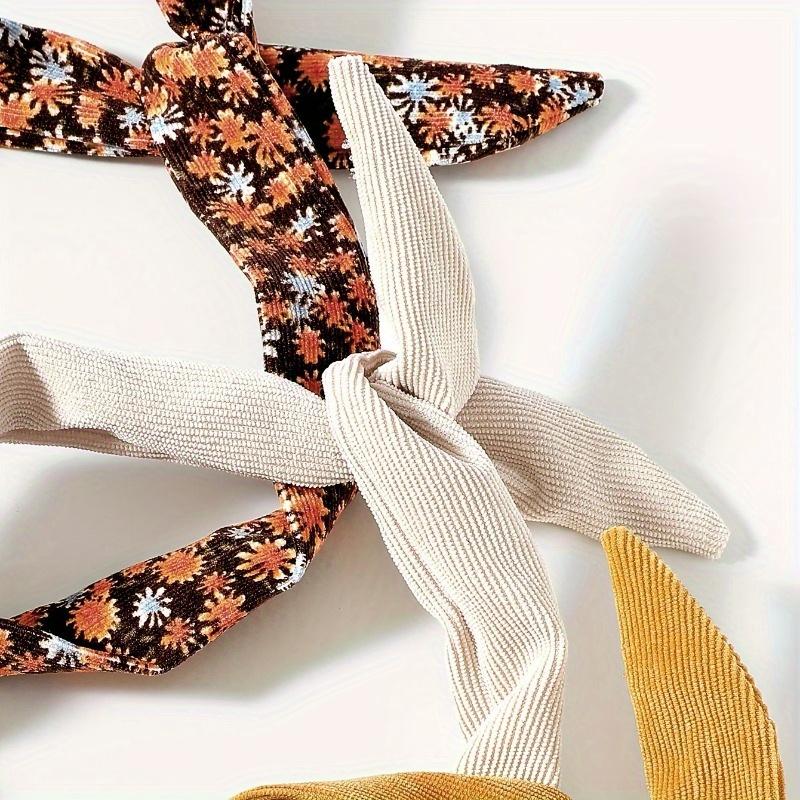 1pc Leopard Printed Elastic Bandana Knot Headbands Rabbit Ear Bow Headband Turban Head Wraps Hair Band For Women,Multiple Styles