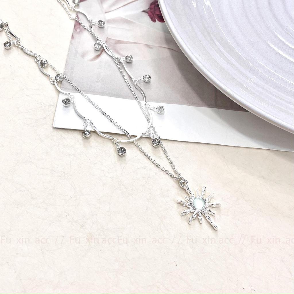 Elegante doppelreihige Quastenhalskette mit Sternanhänger – anspruchsvolles, leichtes Luxusdesign für Damen