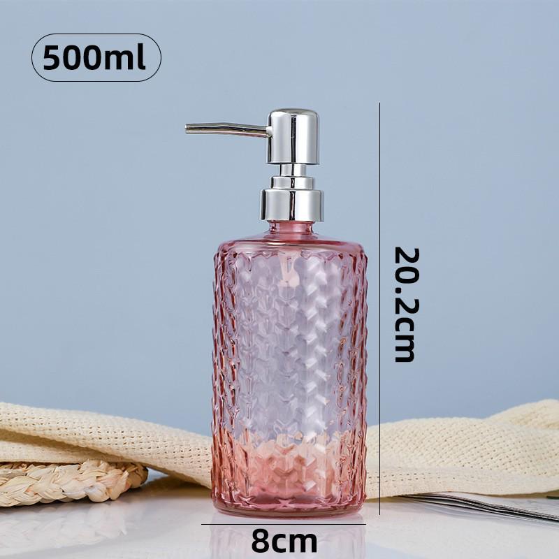 500ml European Style Refillable Glass Pump Bottle for Soap, Shampoo, Conditioner, or Shower Gel